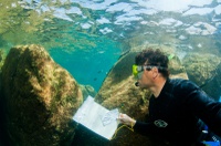 Surveying habitat while snorkeling
